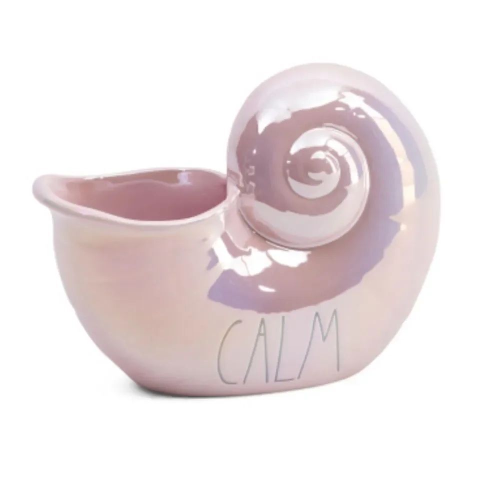 Rae Dunn pink large seashell holographic nautical decor